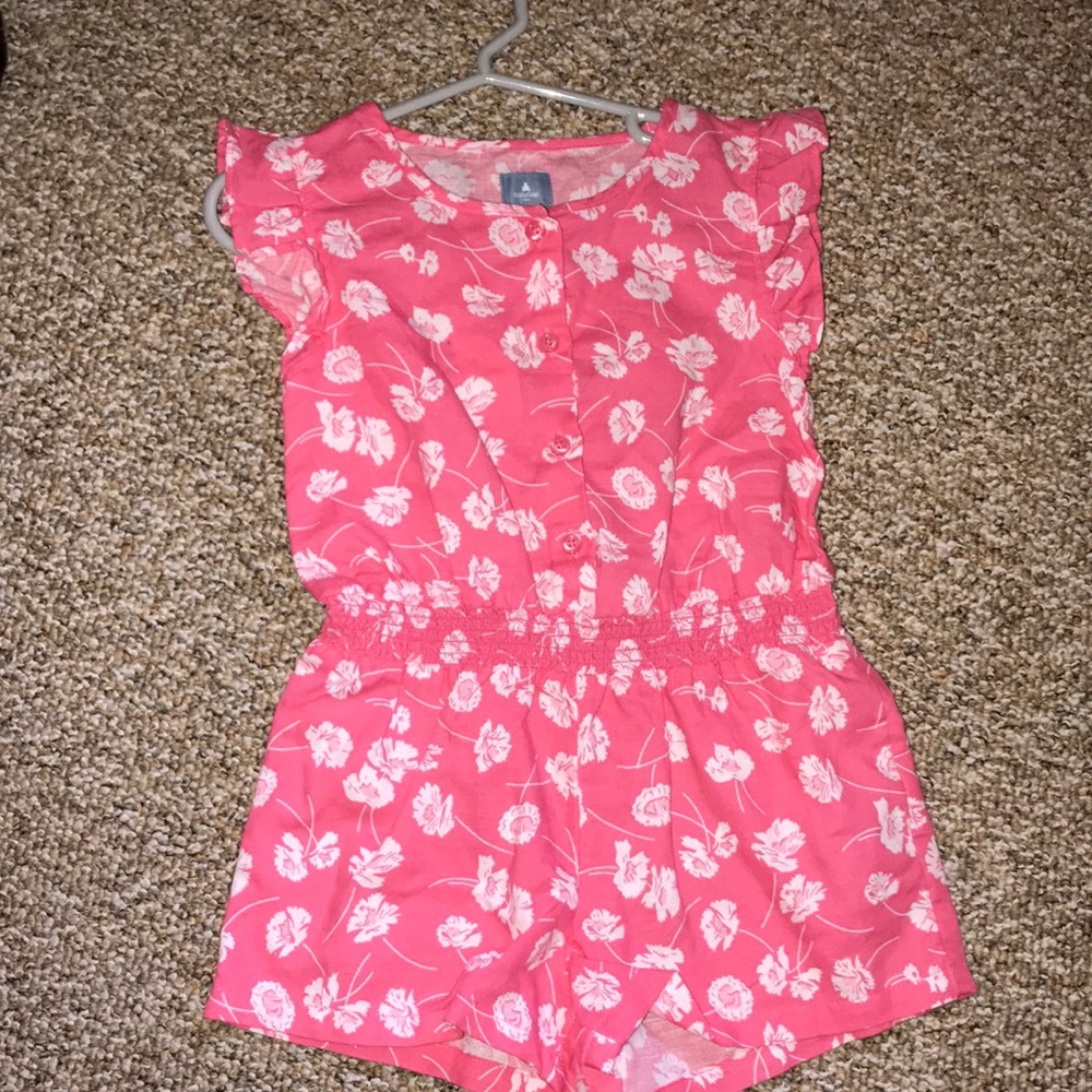 3T - Baby Gap pink and white shorts romper floral